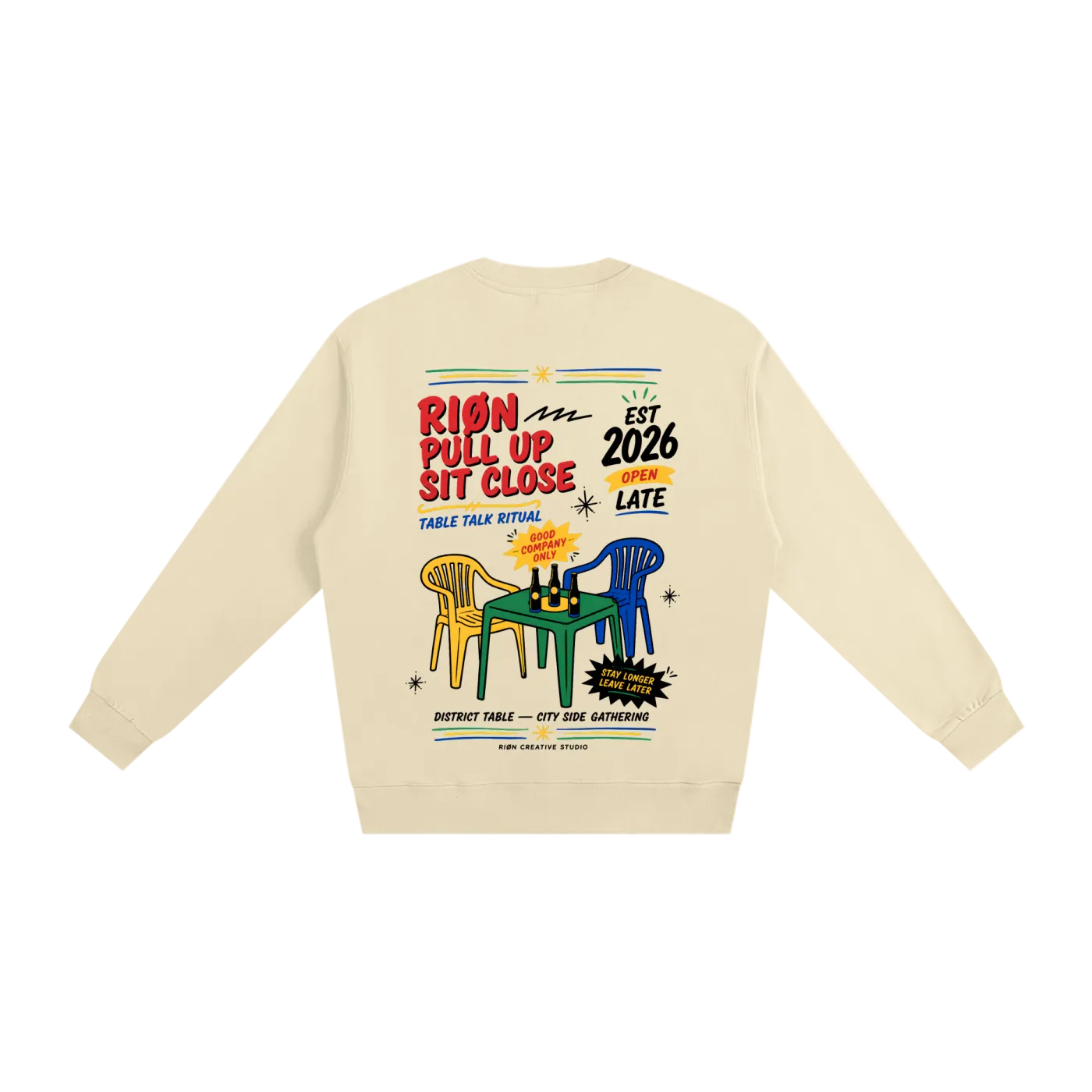 RIØN District Table — Heavyweight Cotton Sweatshirt
