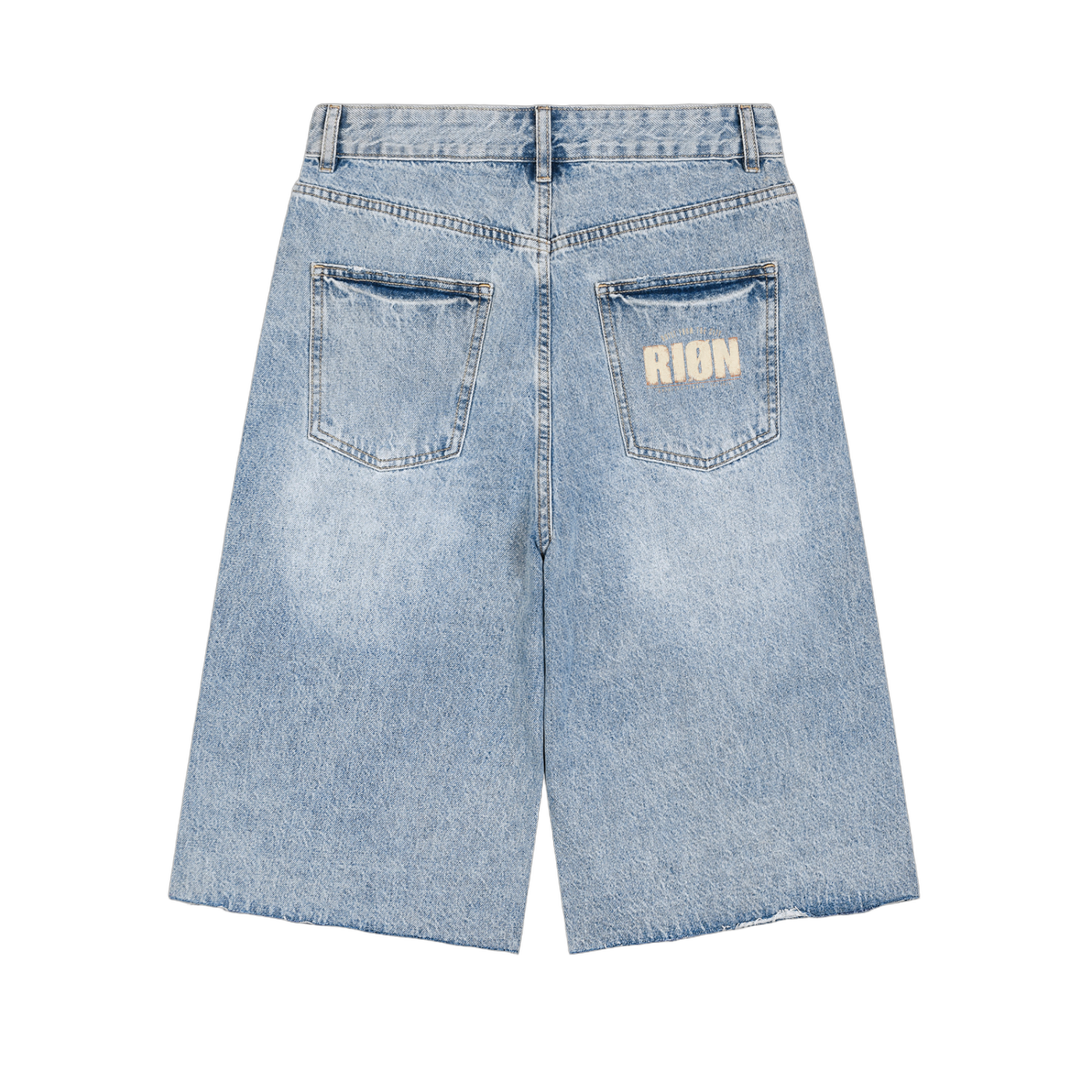RIØN Wide Cut — Men’s Vintage Wide Leg Denim Shorts — immagine prodotto su sfondo trasparente