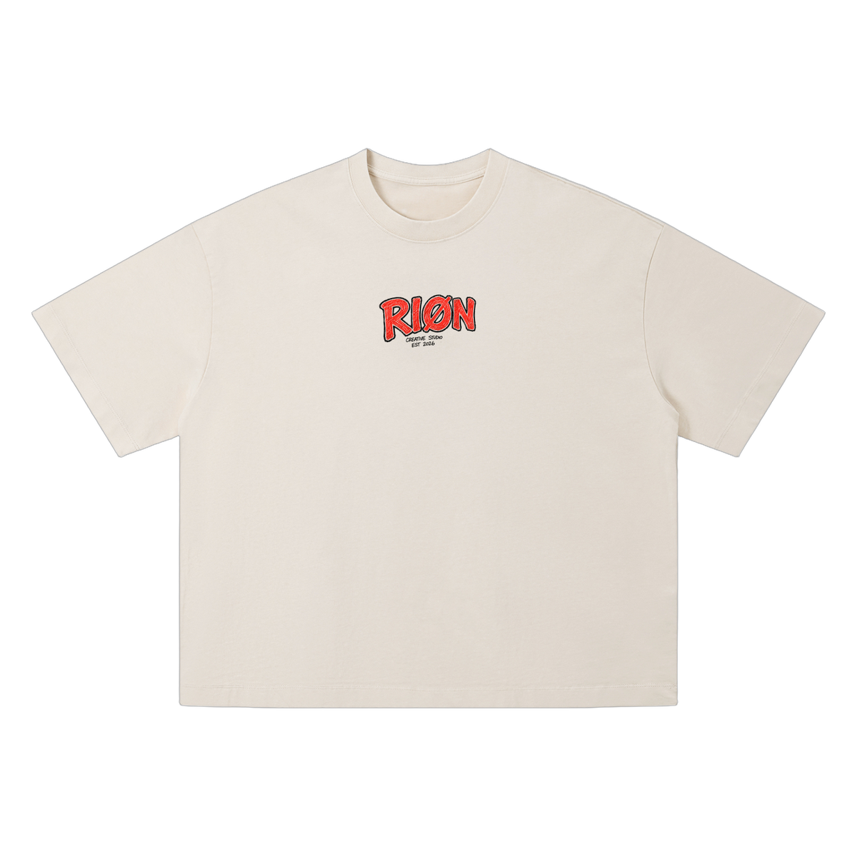 RIØN Boxy Wash — Unisex Vintage Wash Boxy T-Shirt — immagine prodotto su sfondo trasparente