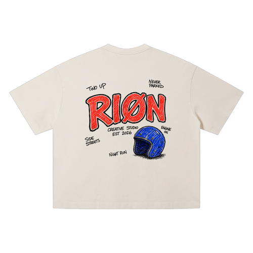 RIØN Boxy Wash — Unisex Vintage Wash Boxy T-Shirt — immagine prodotto su sfondo trasparente