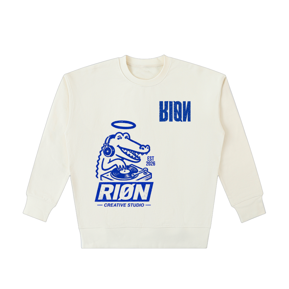RIØN District Groove — Essential Heavyweight Cotton Sweatshirt — immagine prodotto su sfondo trasparente