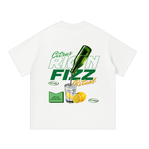 RIØN Citrus Ritual — Oversized Cotton T-Shirt — immagine prodotto su sfondo trasparente