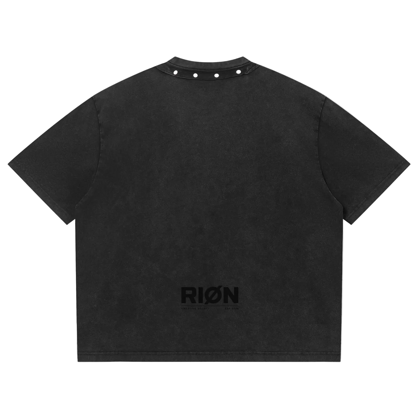 RIØN Cherub Heart — Washed Boxy Studded T-Shirt