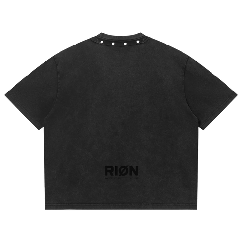 RIØN Cherub Heart — Washed Boxy Studded T-Shirt