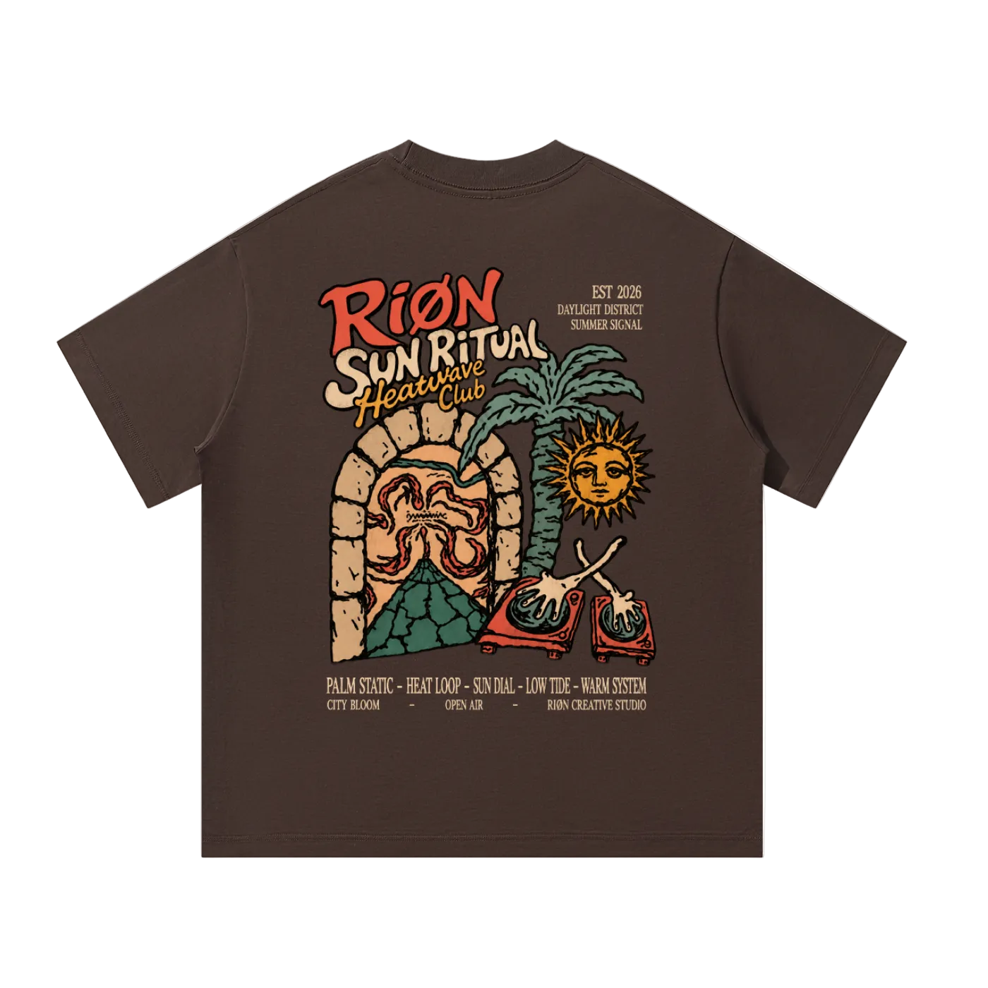 RIØN Sun Ritual — Oversized Cotton T-Shirt