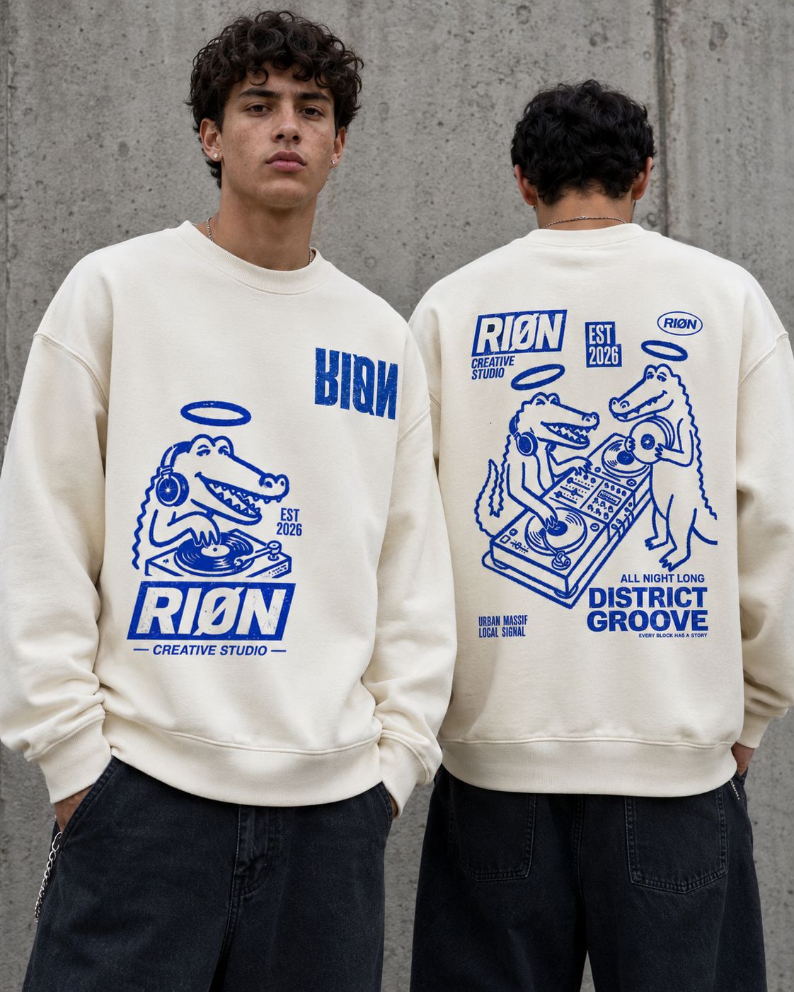 RIØN District Groove — Essential Heavyweight Cotton Sweatshirt