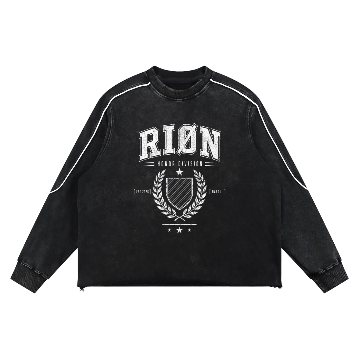 RIØN Honor Division — Mineral-Wash Piped Sweatshirt