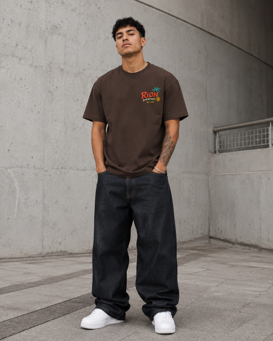 RIØN Sun Ritual — Oversized Cotton T-Shirt