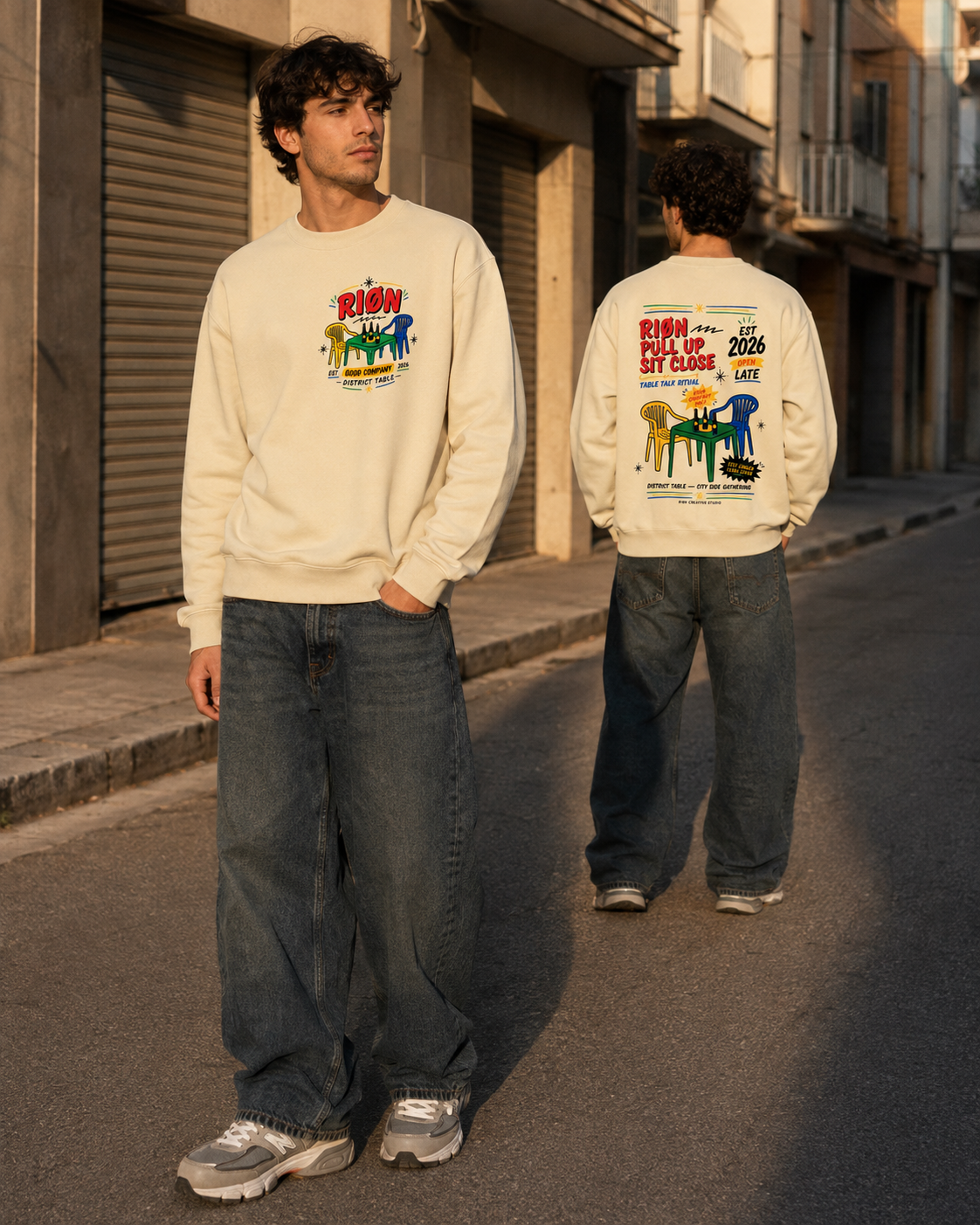 RIØN District Table — Heavyweight Cotton Sweatshirt