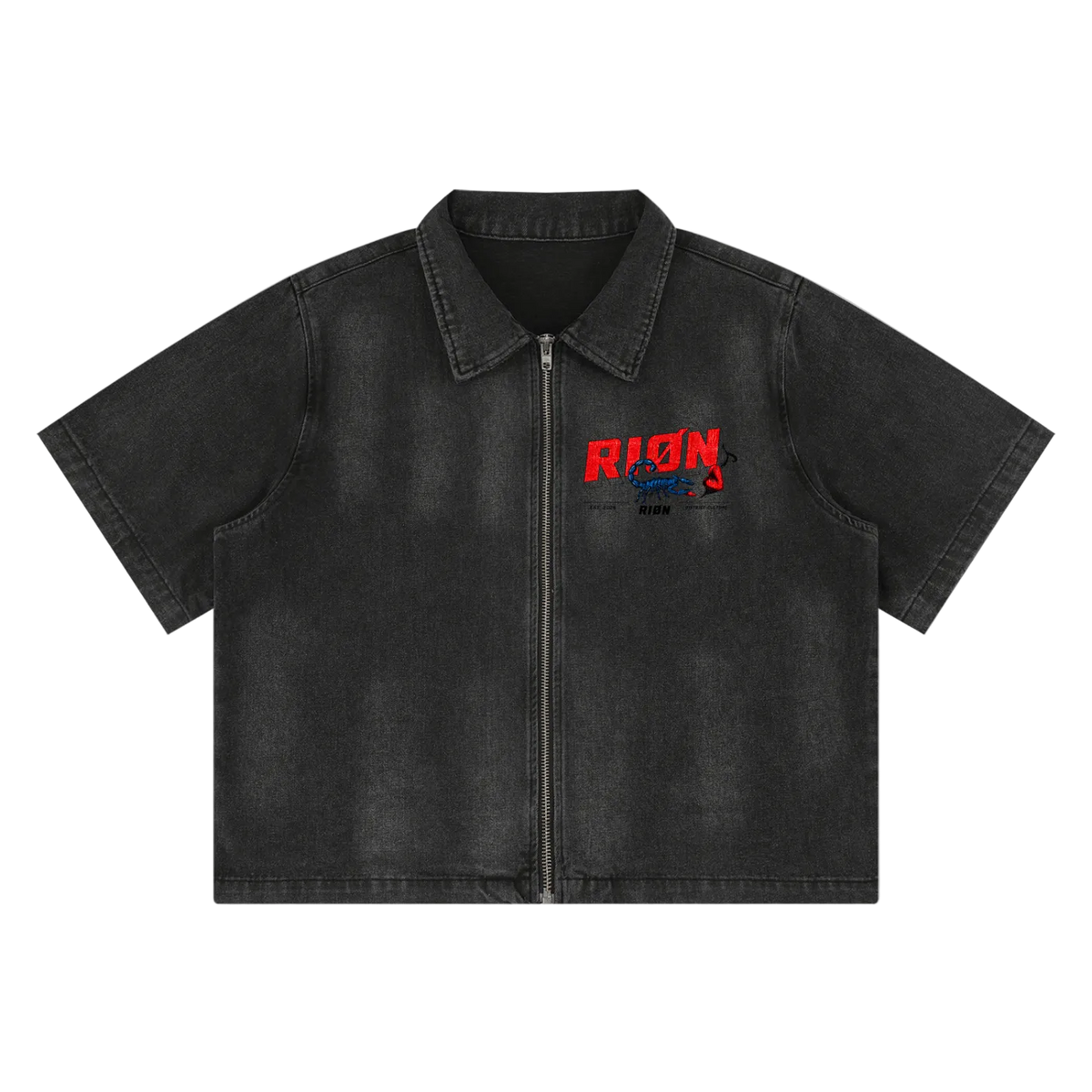 RIØN Bite The City — Vintage Washed Full-Zip Denim Shirt