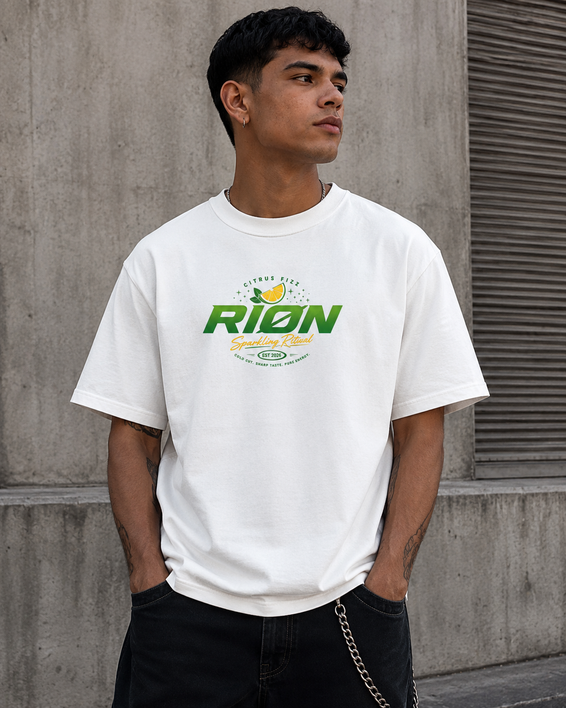 RIØN Citrus Ritual — Oversized Cotton T-Shirt